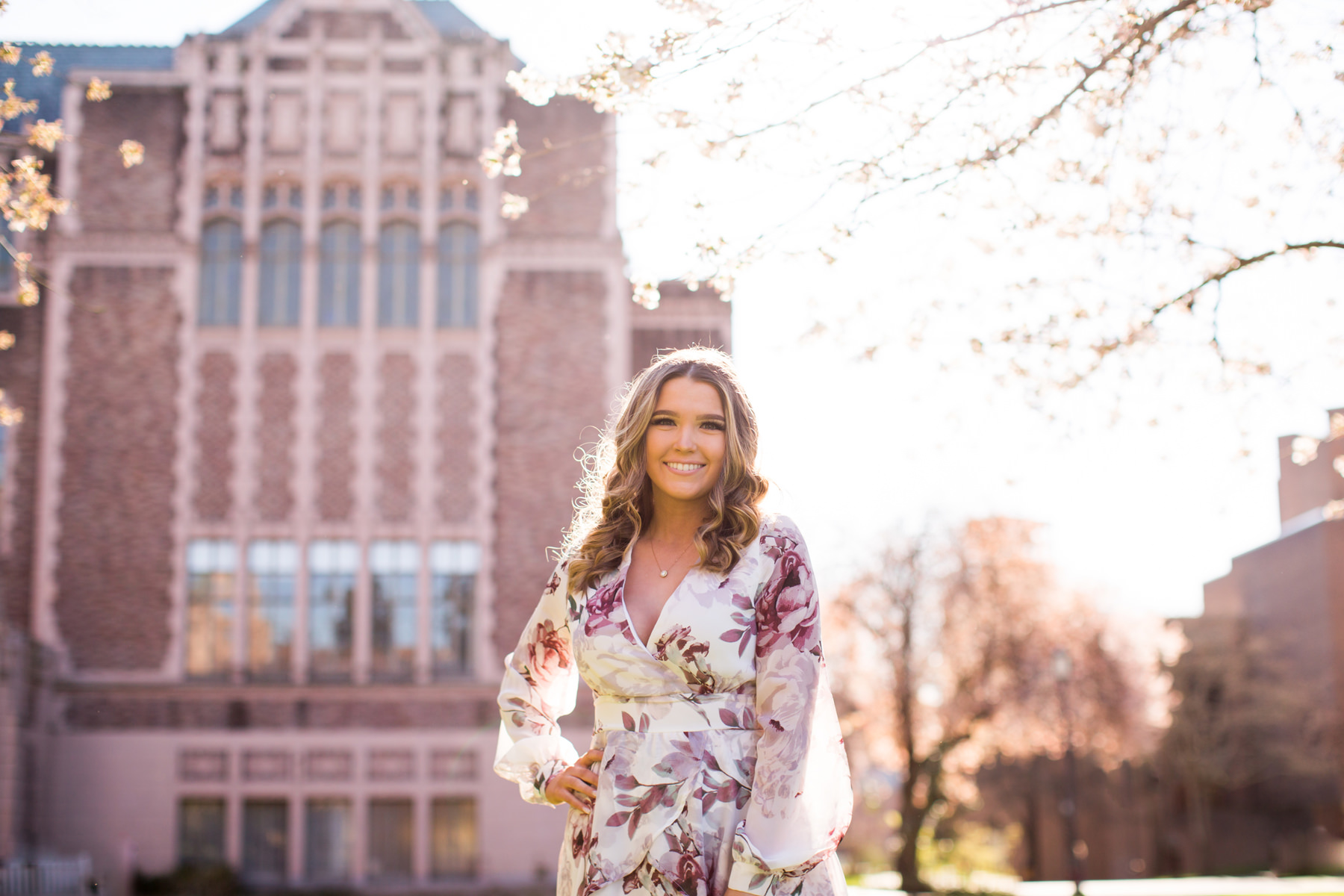 UW Cherry Blossoms Senior Photos